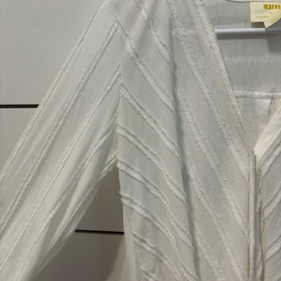 Anthropologie White Audre Textured Top - Picture 5 of 9